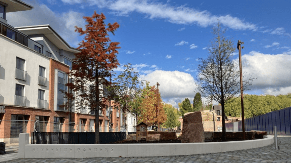 Riverside Gardens opens on former Shrewsbury shopping centre site — Shrewsbury news photo (BBC Shropshire)